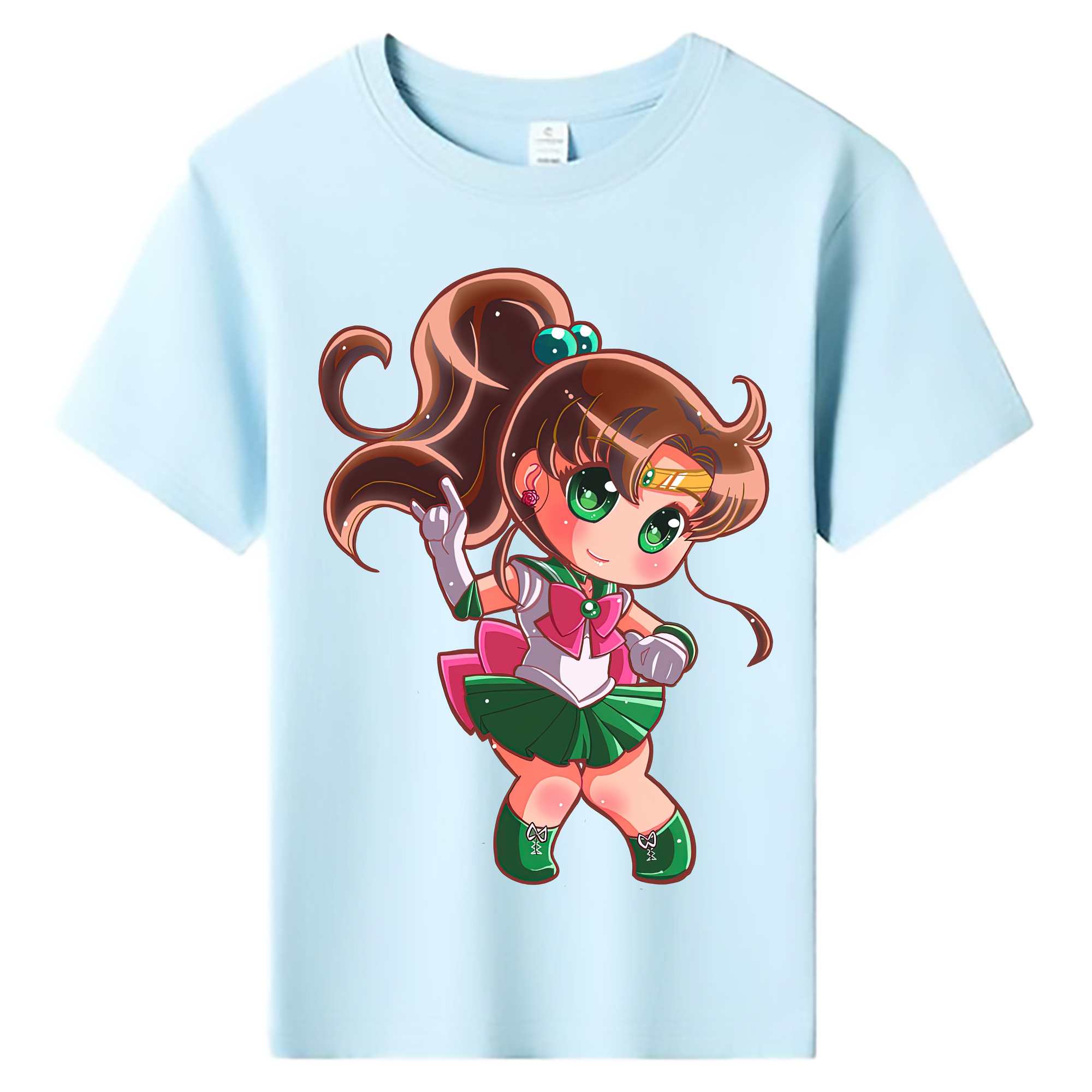 （画像用） 美少女戦士セーラームーン 木野 まこと きの まこと Sailor Moon Kino Makoto （セーラージュピター；Sailor Jupiter） 綿100％キッズTシャツ（フロントプリント）